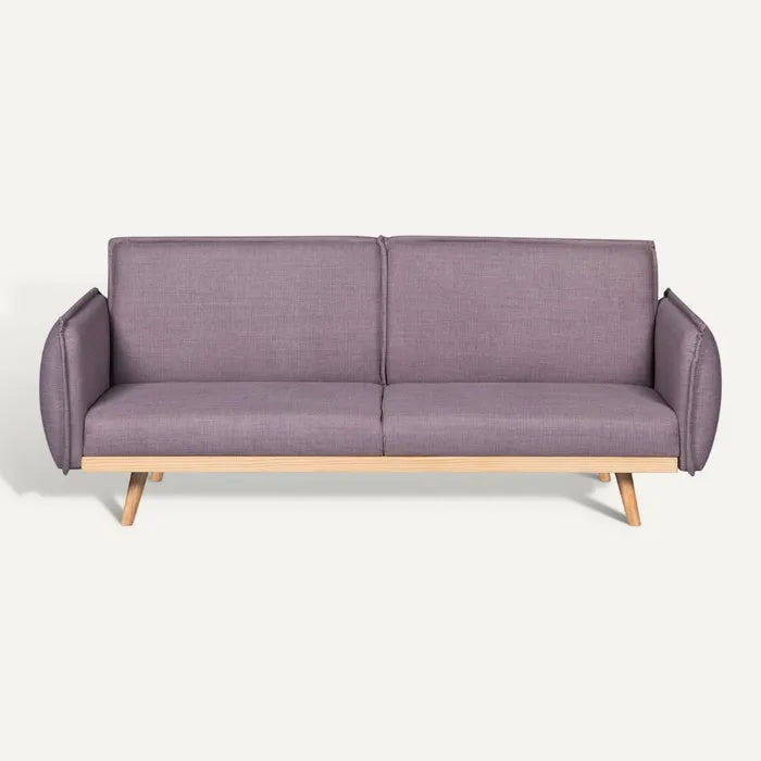 **Moderne lila bank met houten poten**
