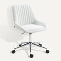 **Ergonomische Wit leren bureaustoel met verstelbare hoogte**
